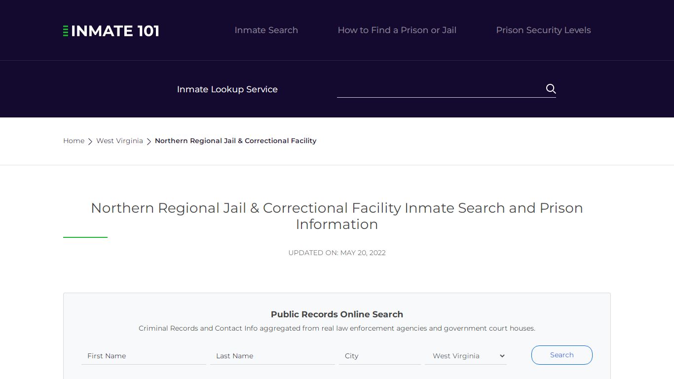 Northern Regional Jail & Correctional Facility Inmate ...